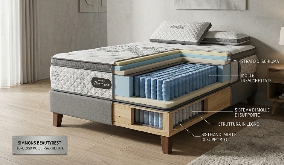 Sommier Simmons a molle indipendenti beautyrest